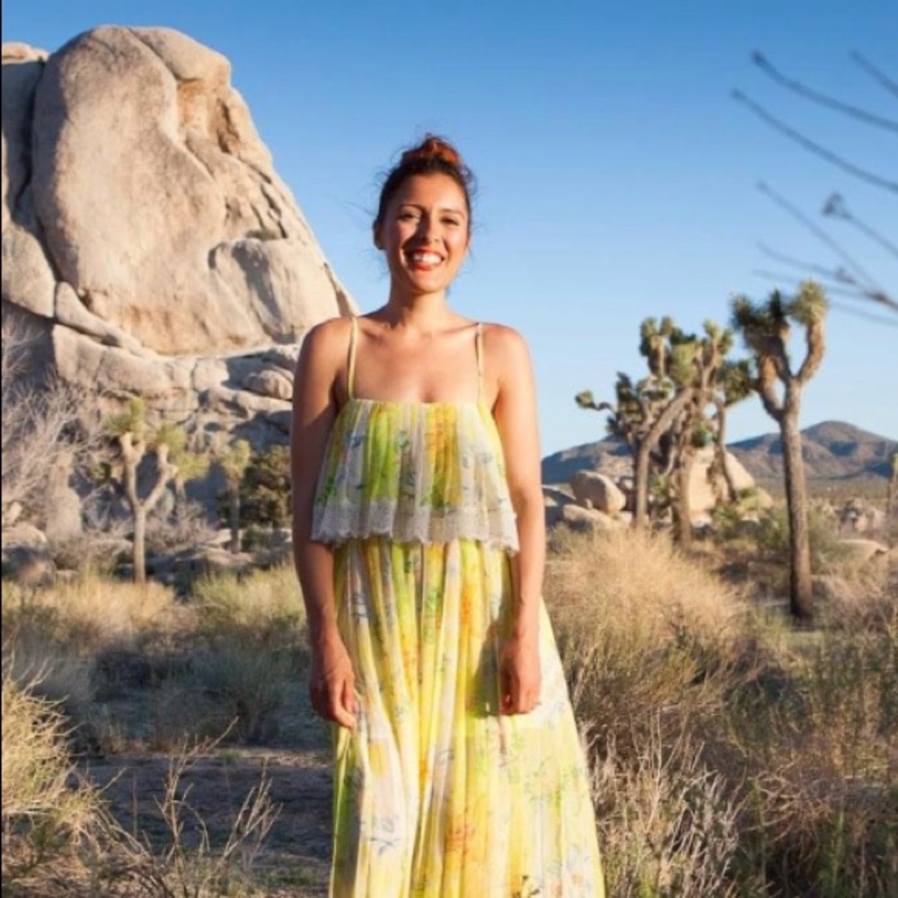 Neon yellow maxi dress